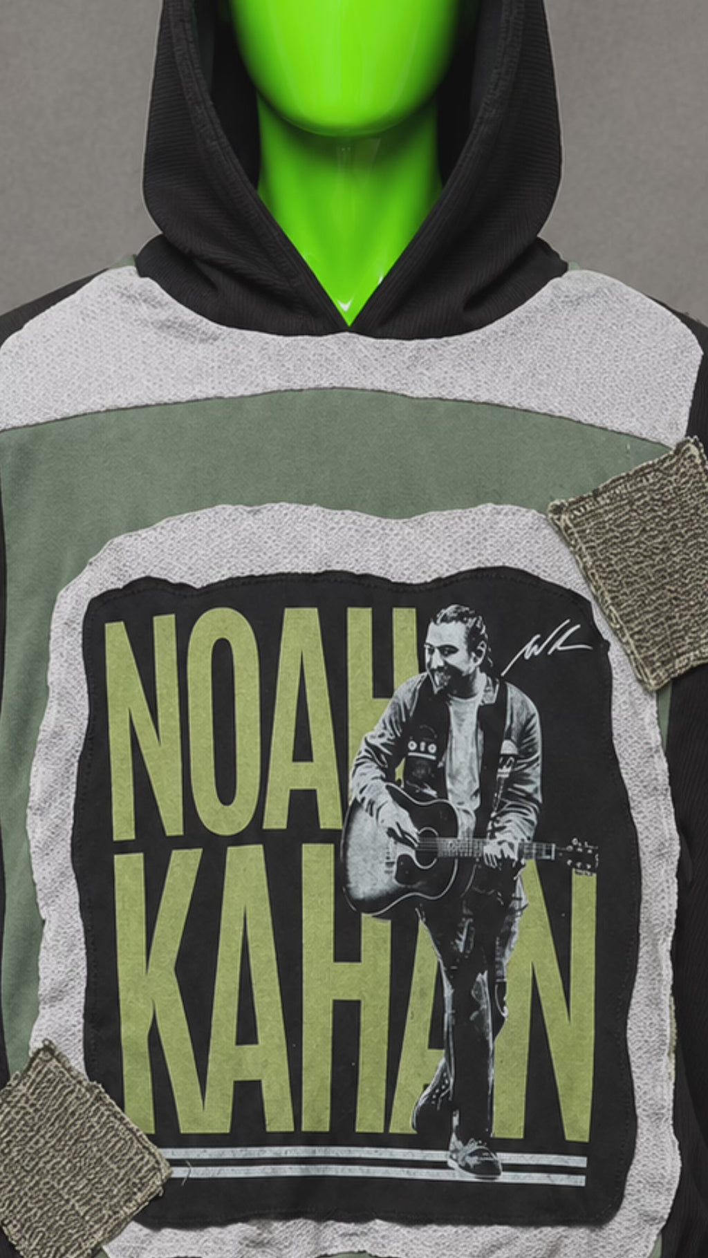 Noah Kahan Patchwork Hoodie – Distressed Indie Folk Streetwear | Y2K Alt Unisex