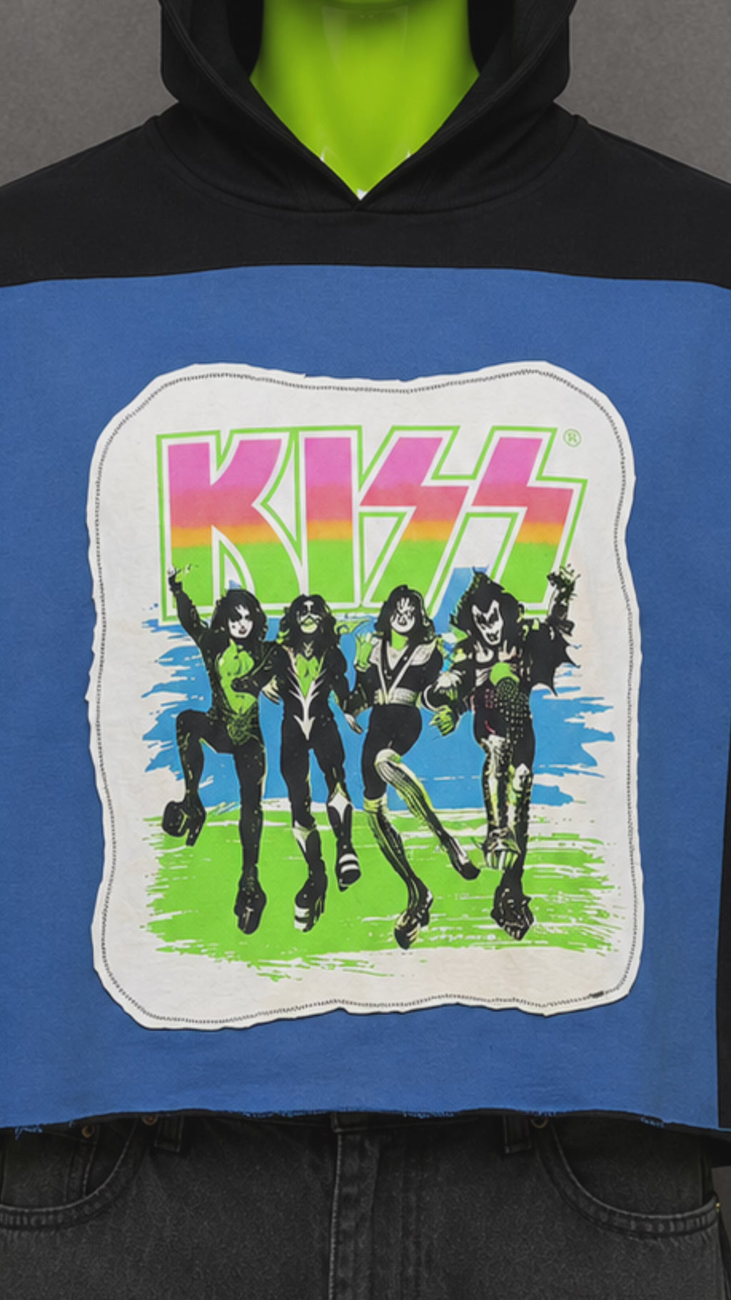 KISS Reworked Hoodie – Upcycled Rock Streetwear | Y2K Grunge | 1 of 1 | Unisex