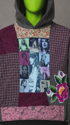 Taylor Swift Upcycled Patchwork Hoodie – Y2K Streetwear | Indie Style | Unisex