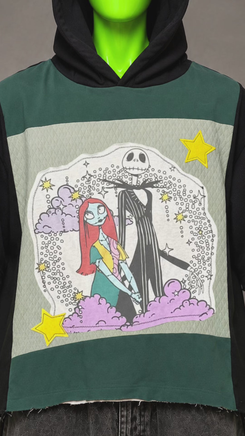 Nightmare Before Christmas Horror Handmade Custom Reworked Hoodie | XL | 1 of 1 Streetwear | Cut & Sew