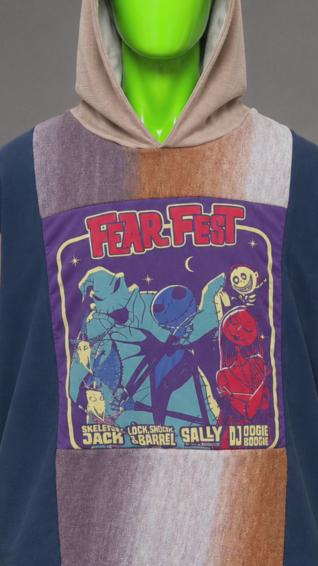 Fear Fest Nightmare Jack Sally Reworked Hoodie – Disney Streetwear | Y2K Grunge