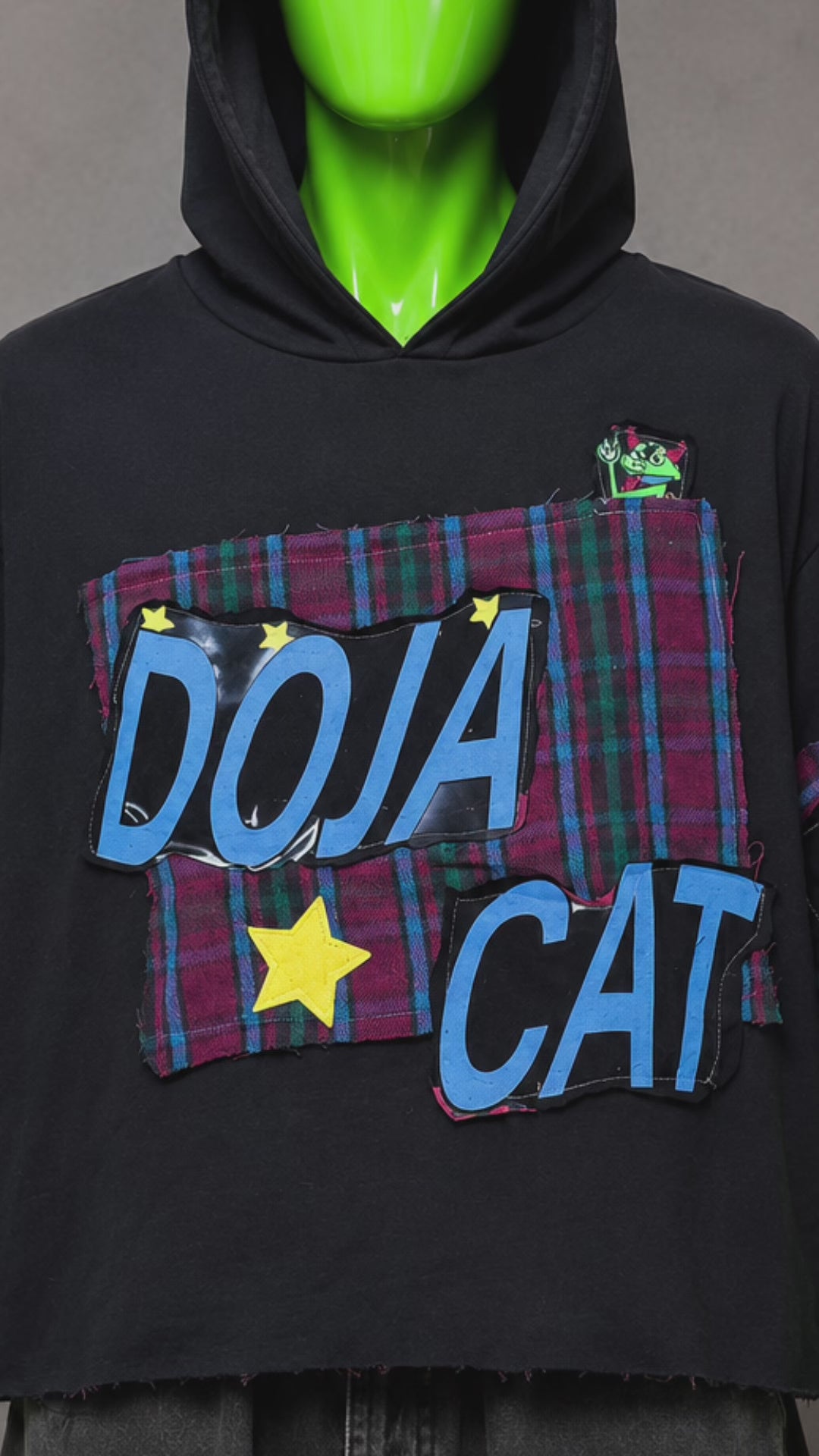 Doja Cat Oversized Reworked Patchwork Hoodie – Indie Grunge | Streetwear | 1of1