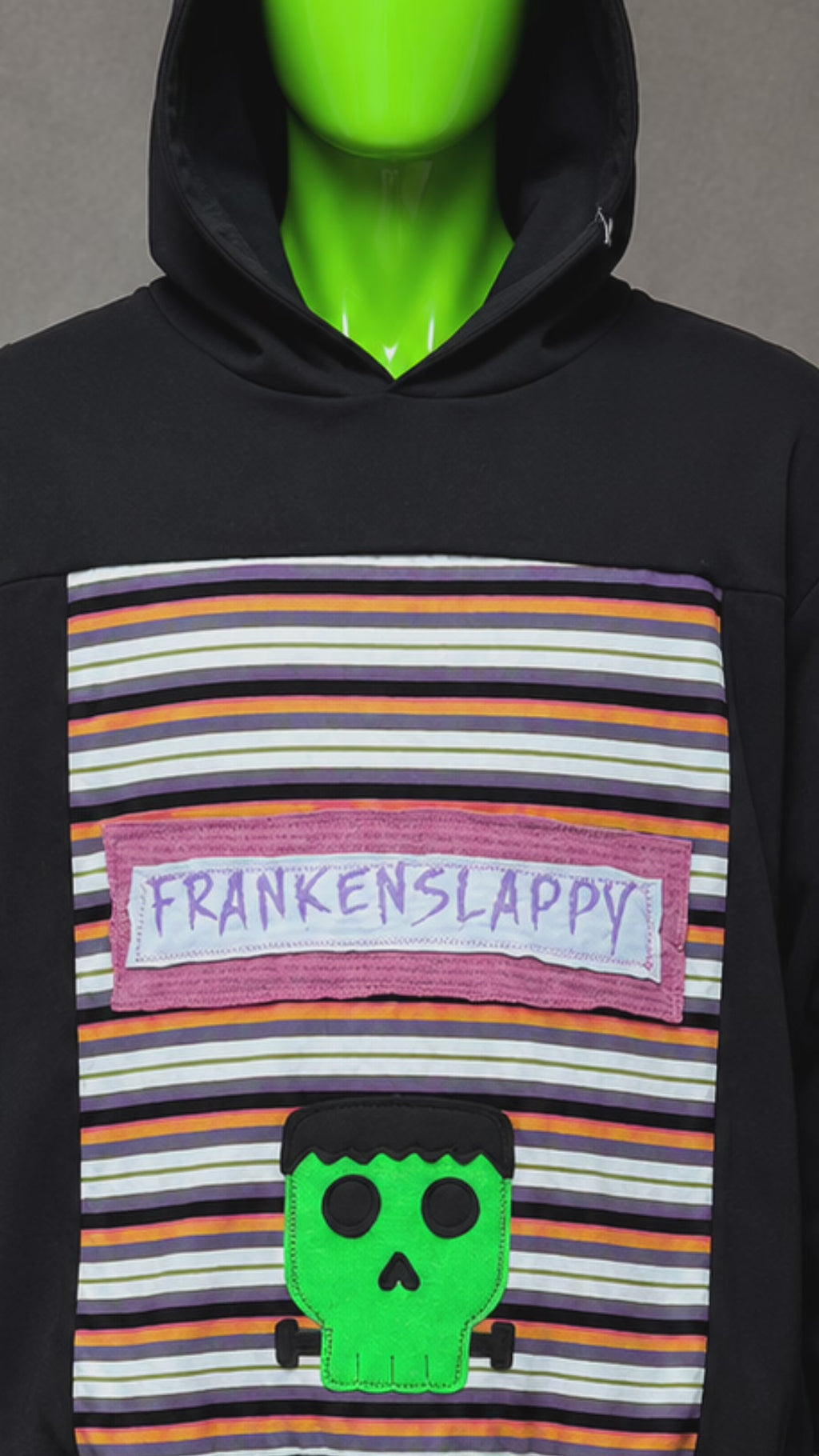 Goosebumps Patchwork Hoodie – Kidcore Aesthetic | Reworked Streetwear Fit | 1of1