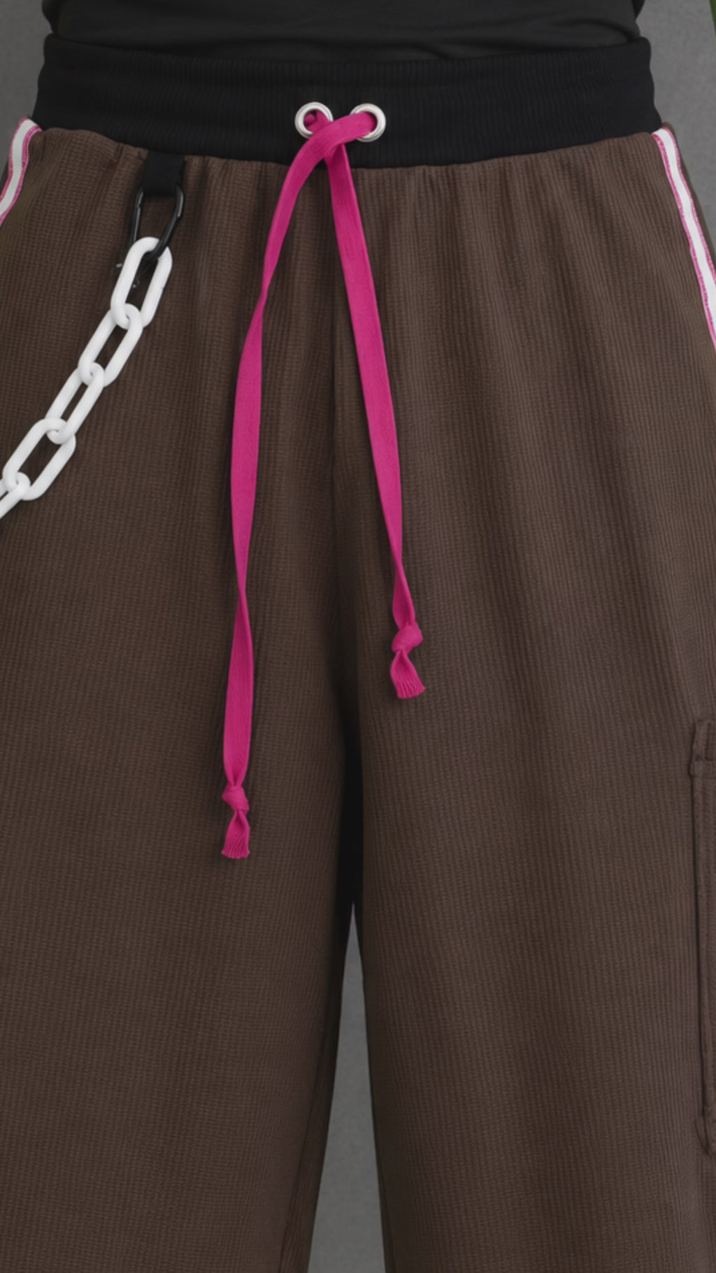 Pink Reflective Glow Stick Upcycled Jorts | Y2K Style | Rave Aesthetic XS-M