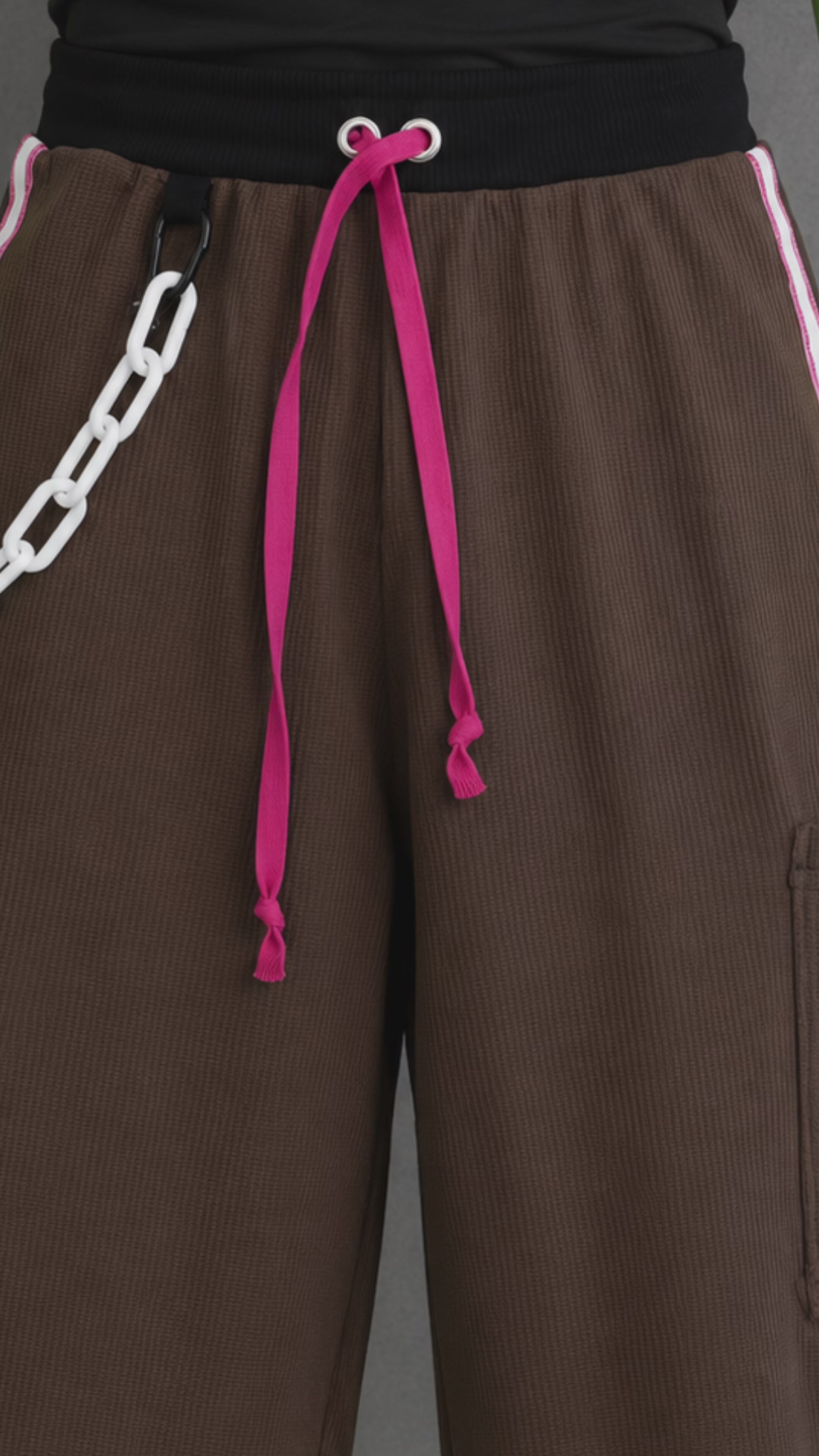 Pink Reflective Glow Stick Upcycled Jorts | Y2K Style | Rave Aesthetic XS-M