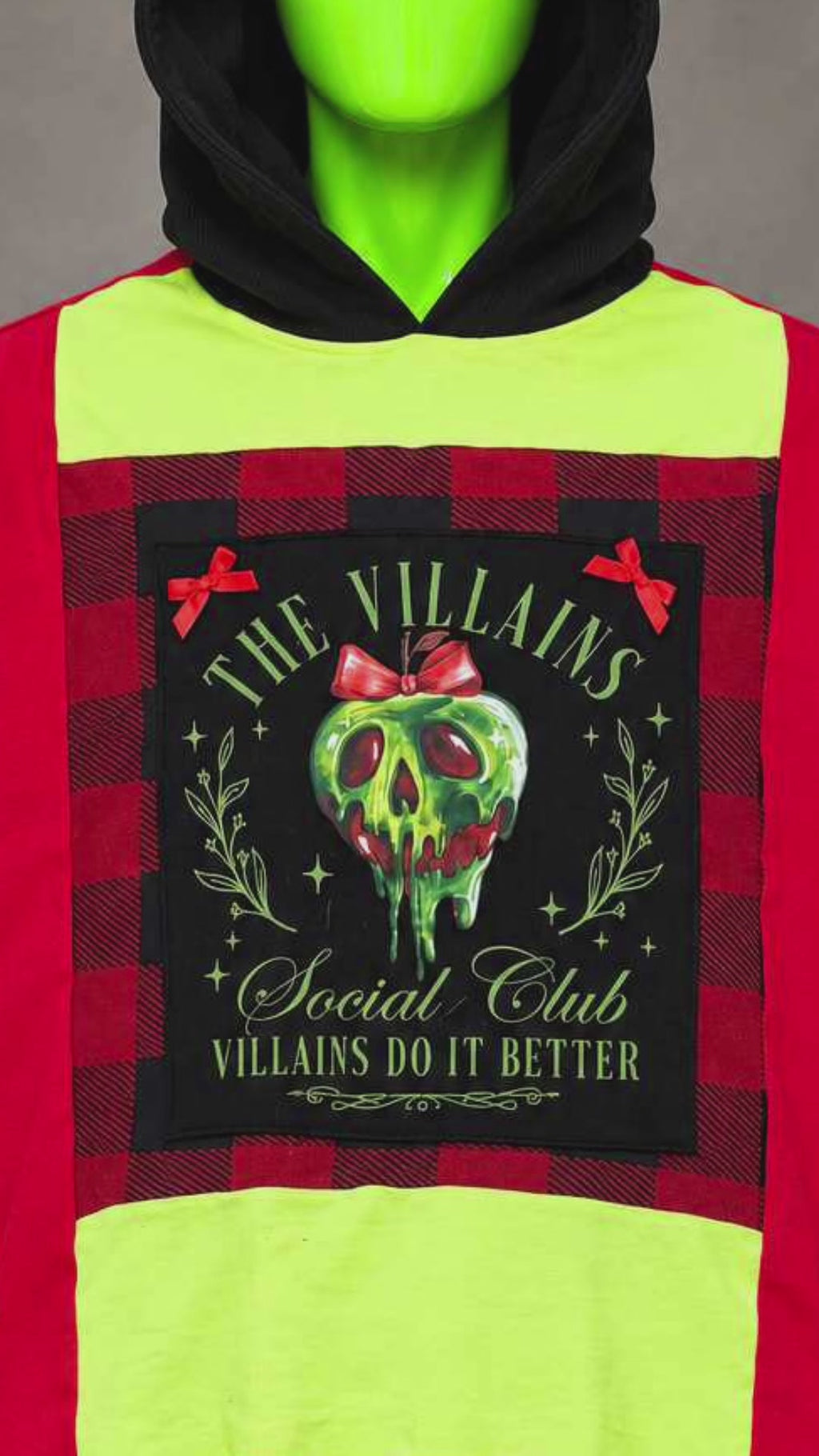 Disney Villains Halloween Horror Handmade Custom Reworked Hoodie | XL | 1 of 1 Streetwear | Cut & Sew