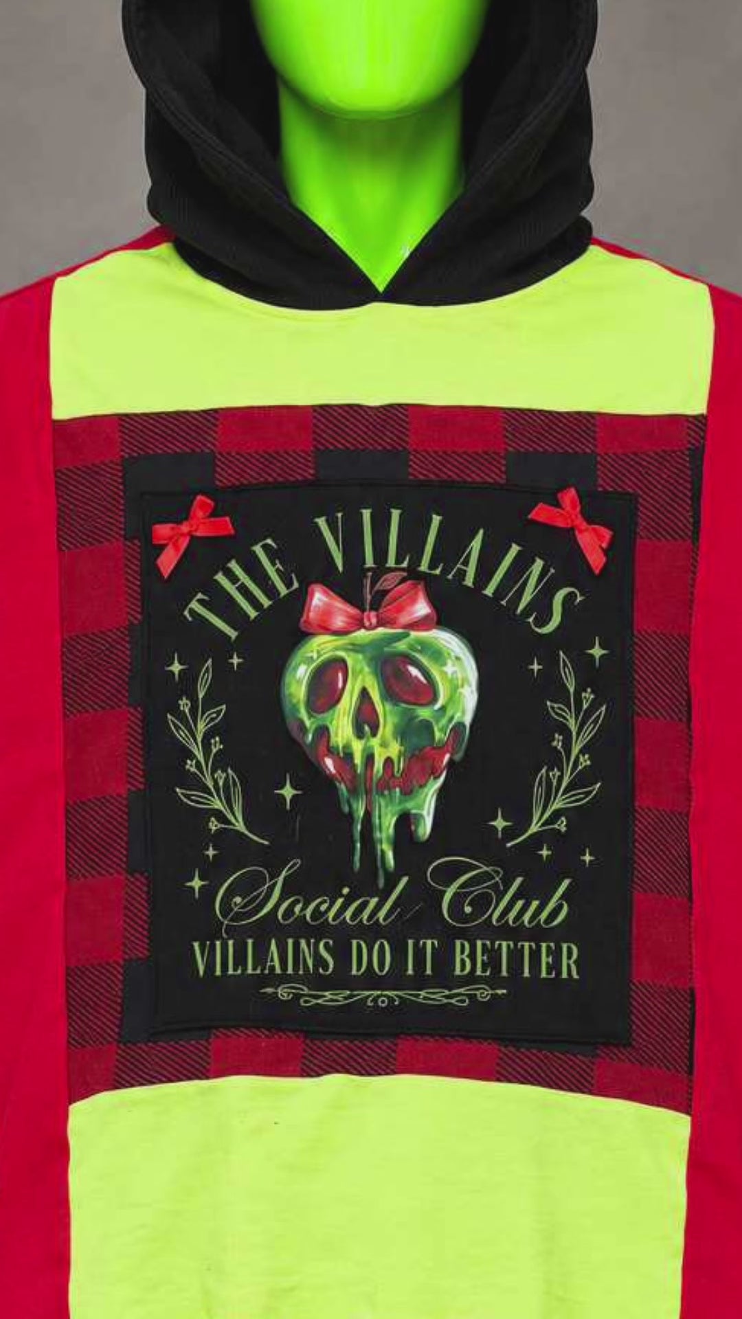 Disney Villains Halloween Horror Handmade Custom Reworked Hoodie | XL | 1 of 1 Streetwear | Cut & Sew