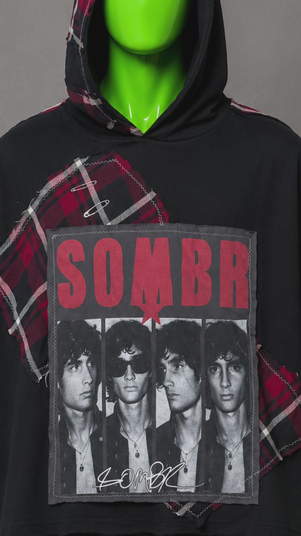 SOMBR Upcycled Hoodie – Reworked Punk Streetwear | Indie Grunge | Festival Fit