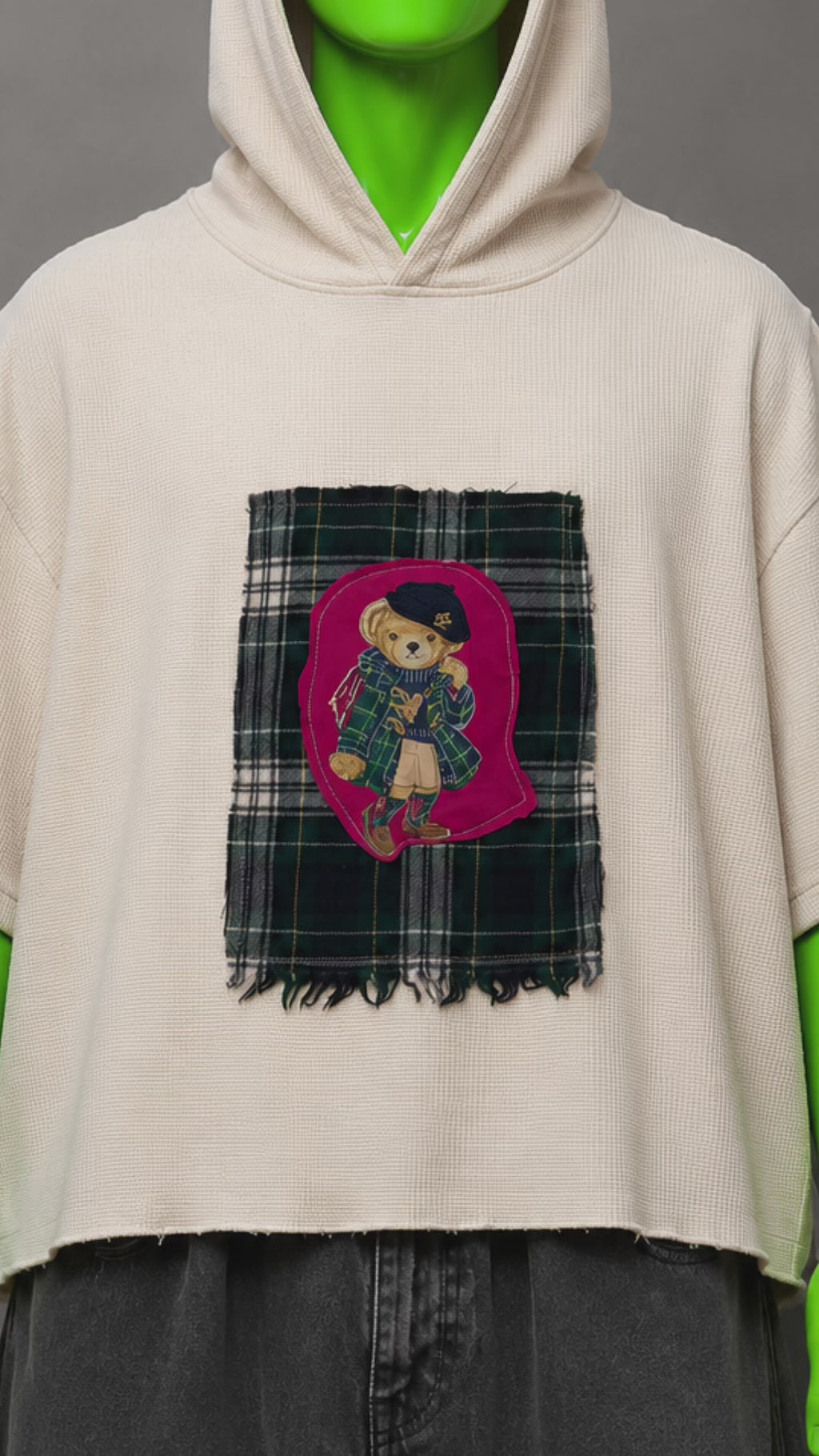 Polo Bear Ralph Lauren Upcycled Hoodie – Preppy Streetwear | Cute Style | 1of1