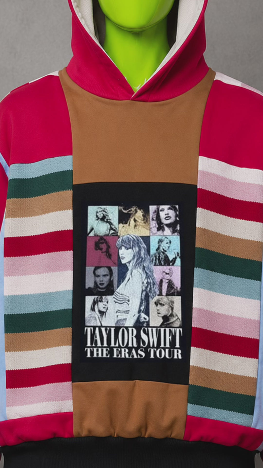 Taylor Swift Eras Tour Patchwork Hoodie – 2000s Streetwear | Retro Y2K | Unisex