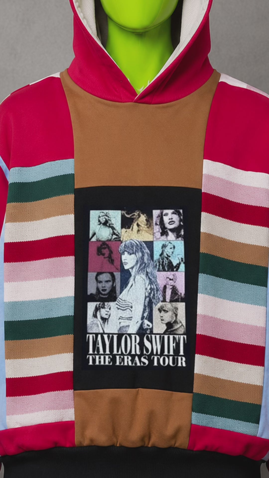 Taylor Swift Eras Tour Patchwork Hoodie – 2000s Streetwear | Retro Y2K | Unisex