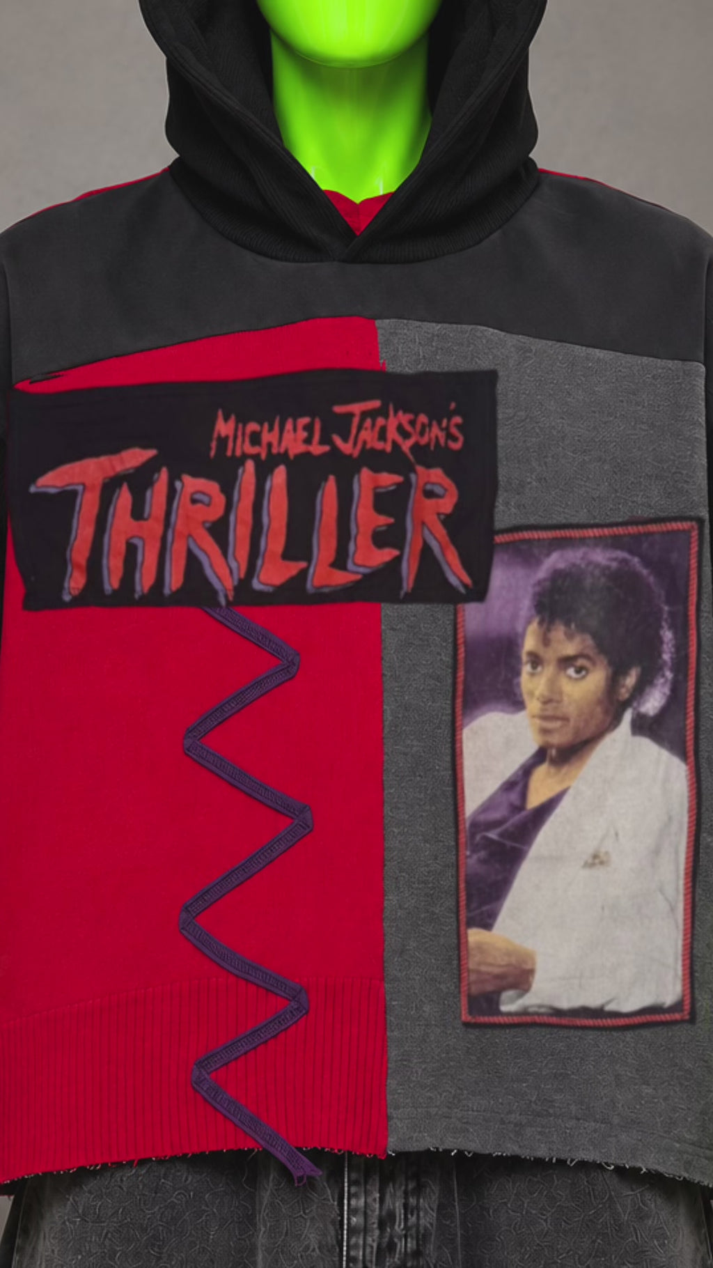 Michael Jackson Thriller Horror 90's Handmade Custom Reworked Hoodie | XL | 1 of 1 Streetwear | Cut & Sew
