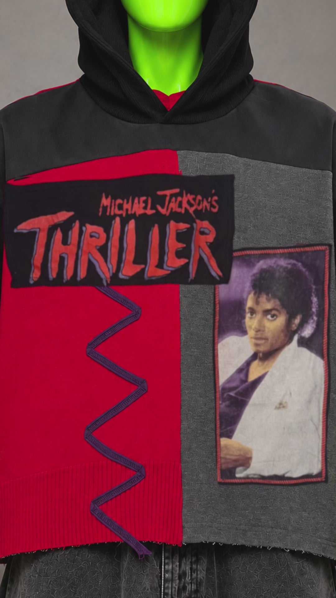 Michael Jackson Thriller Horror 90's Handmade Custom Reworked Hoodie | XL | 1 of 1 Streetwear | Cut & Sew