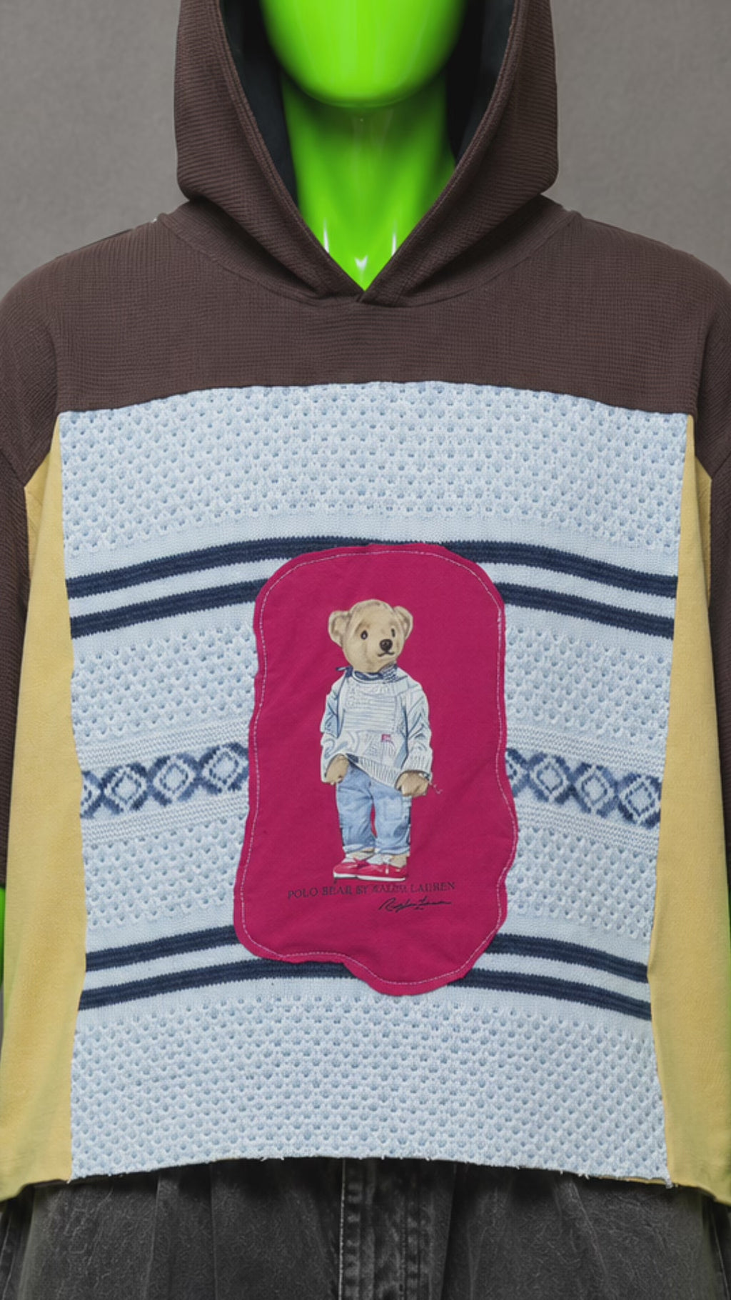 Teddy Bear Ralph Lauren Upcycled Hoodie – Preppy Streetwear | Cute Style | 1of1
