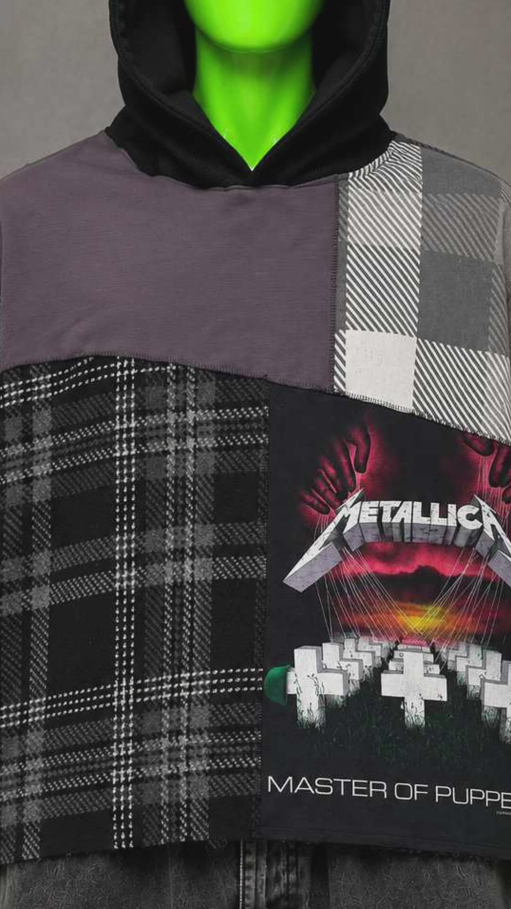 Metallica Heavy Metal Streetwear Handmade Custom Reworked Hoodie | XL | 1 of 1 Streetwear | Cut & Sew