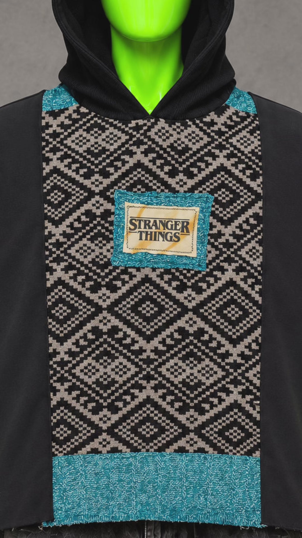 Stranger Things Sci-Fi Pop Culture Handmade Custom Reworked Hoodie | XL | 1 of 1 Streetwear | Cut & Sew