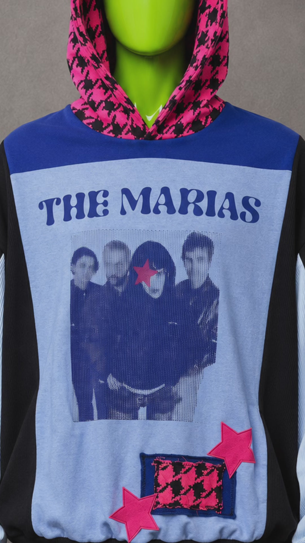 The Marias Distressed Patchwork Hoodie Alt Streetwear | Y2K Grunge Festival Fit