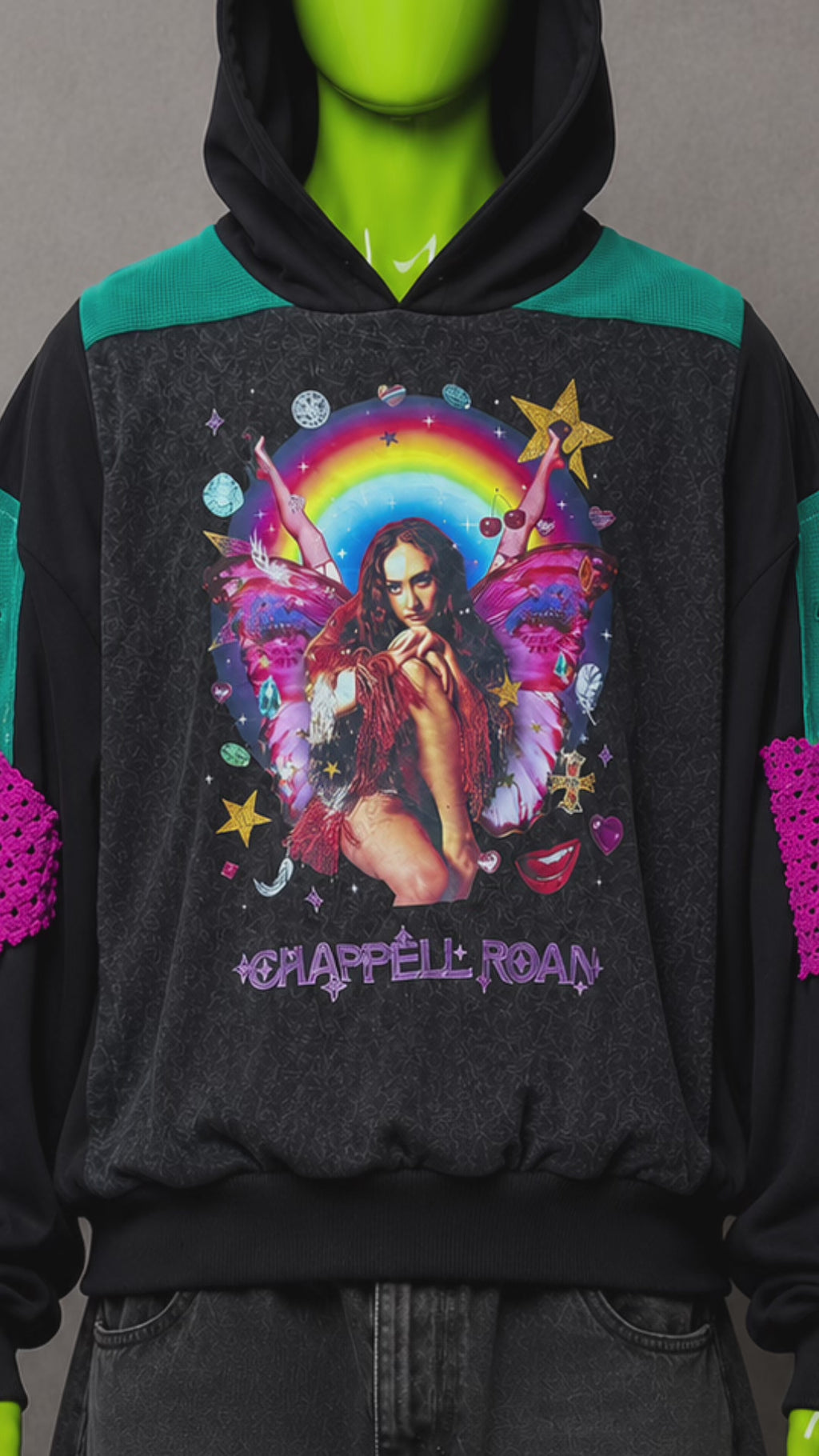 Chappell Roan Reworked Patchwork Hoodie – 2000s Streetwear | Indie Style Unisex