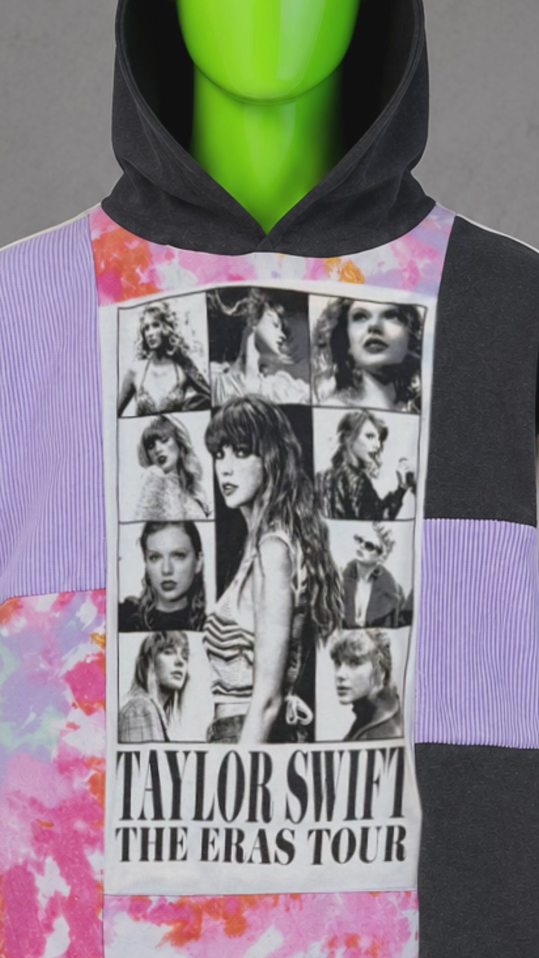 Taylor Swift Reworked Patchwork Hoodie – 2000s Streetwear | Indie Style | 1of1