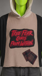 True Fear Horror Nights Reworked Patchwork Hoodie – Halloween Streetwear | Y2K
