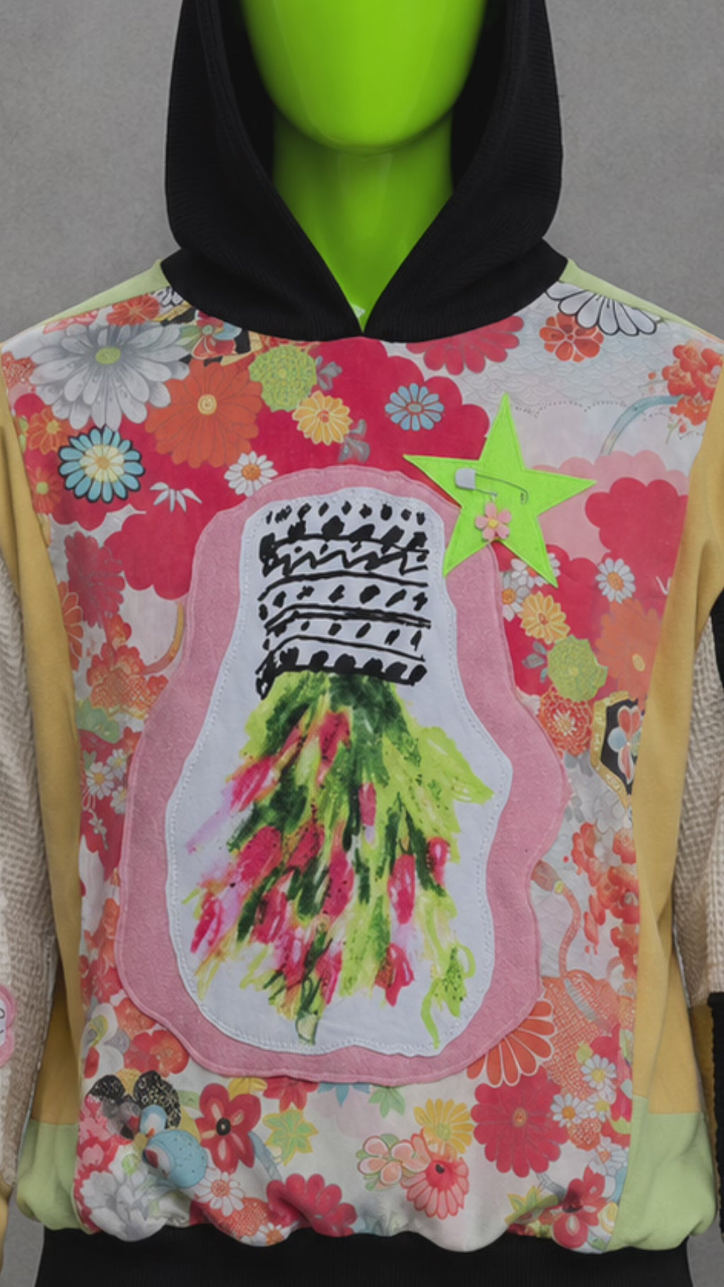 Harry Styles Reworked Hoodie – Boho Streetwear | Patchwork Knit | One of One