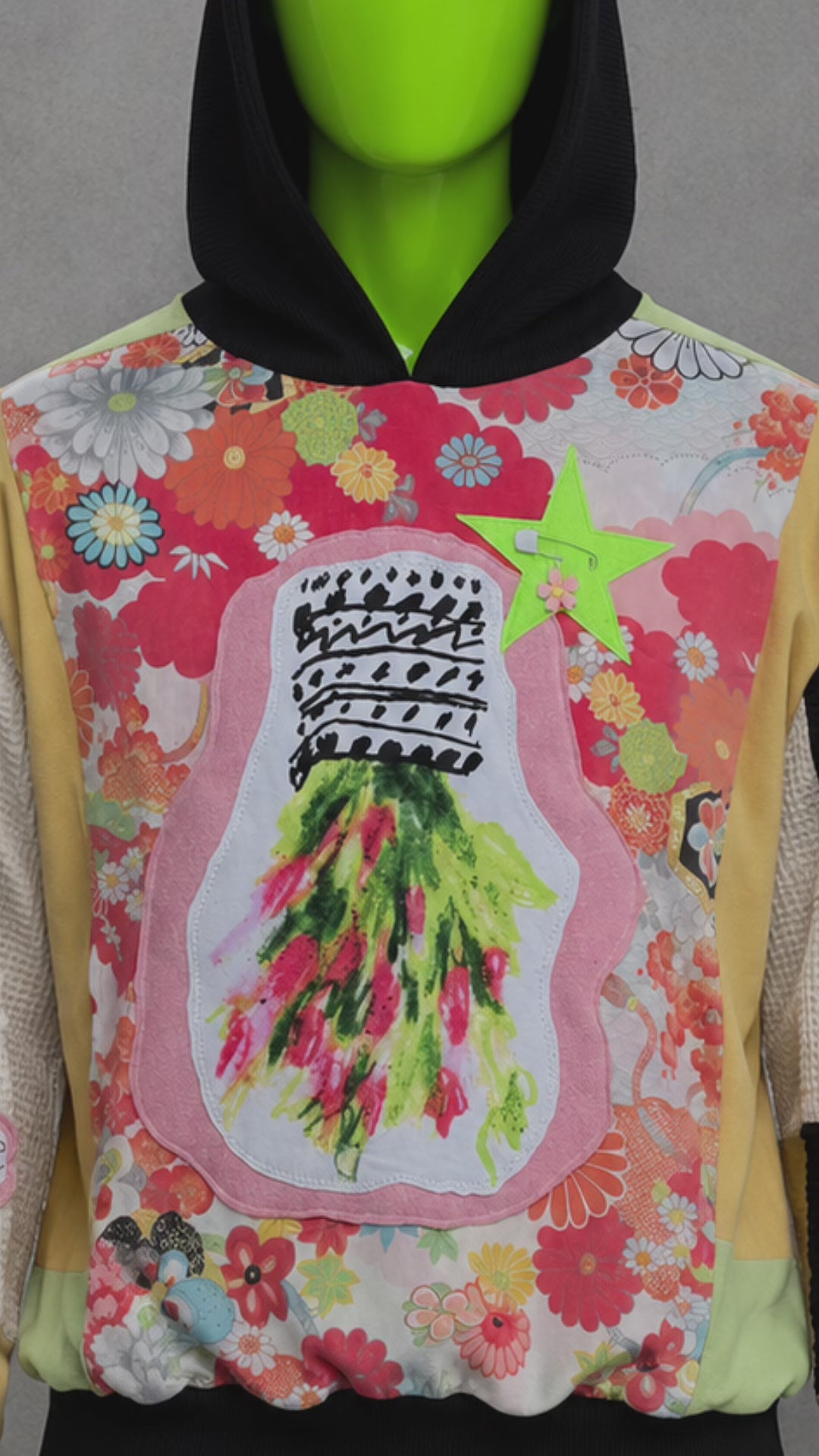 Harry Styles Reworked Hoodie – Boho Streetwear | Patchwork Knit | One of One