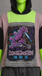 Godzilla Graphic Reworked Patchwork Hoodie –  Pop Culture Streetwear | Unisex