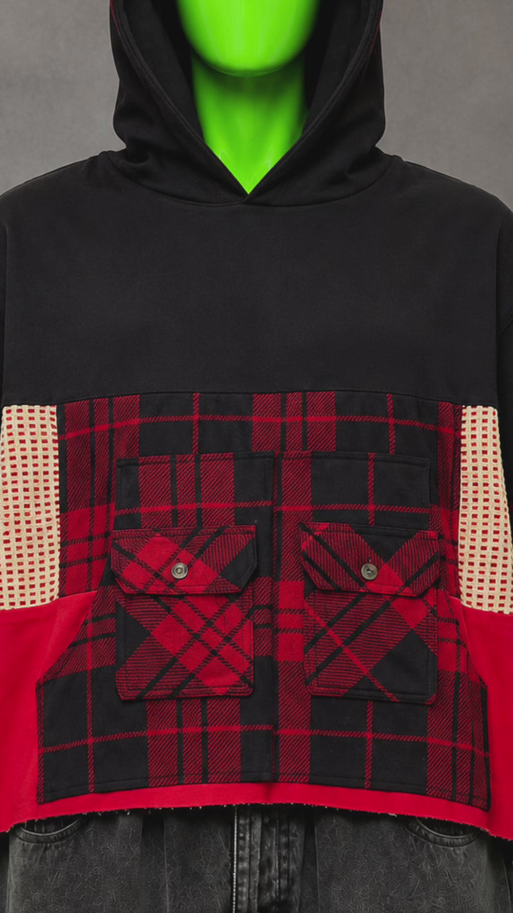 Sublime Patchwork 90s Grunge Streetwear Handmade Custom Reworked Hoodie | XL | 1 of 1 Streetwear | Cut & Sew