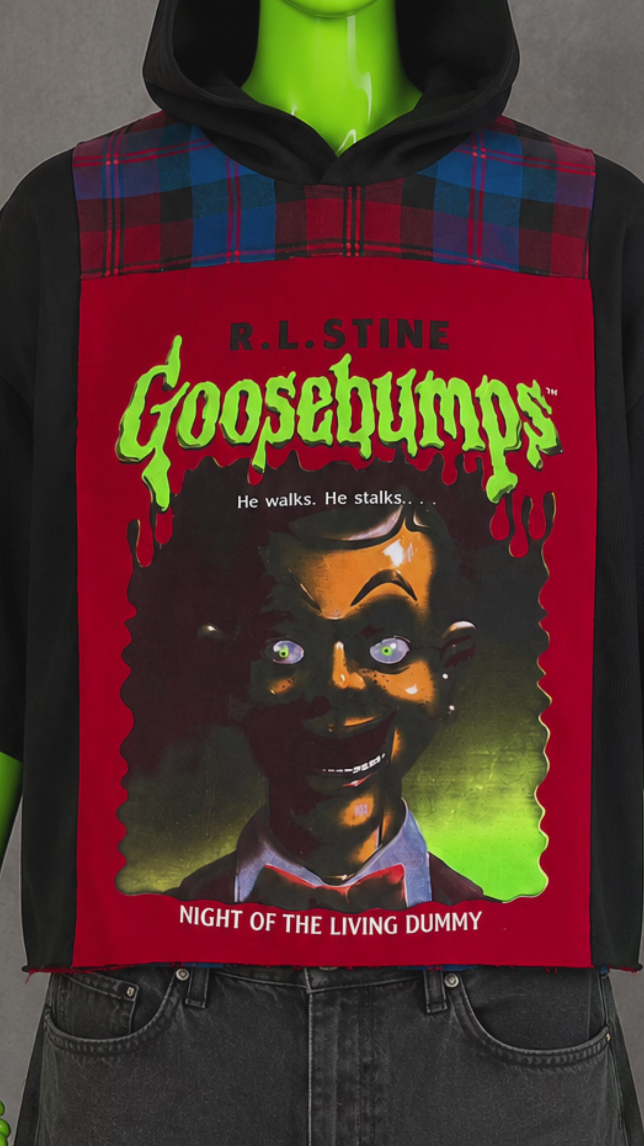 Goosebumps Dummy Reworked Patchwork Hoodie –  Horrorcore Streetwear | Unisex