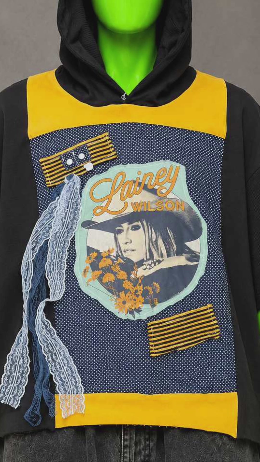Lainey Wilson Country Handmade Custom Reworked Hoodie | XL | 1 of 1 Streetwear | Cut & Sew