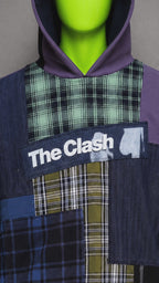 The Clash Upcycled Oversized Patchwork Hoodie – Punk Grunge | Unisex Streetwear