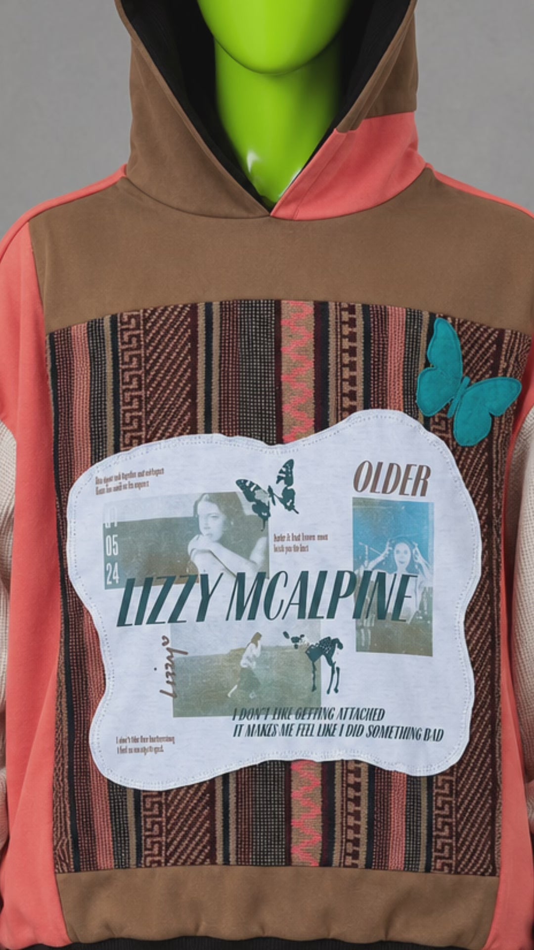 Lizzy McAlpine Reworked Patchwork Hoodie – 2000s Streetwear | Indie Style