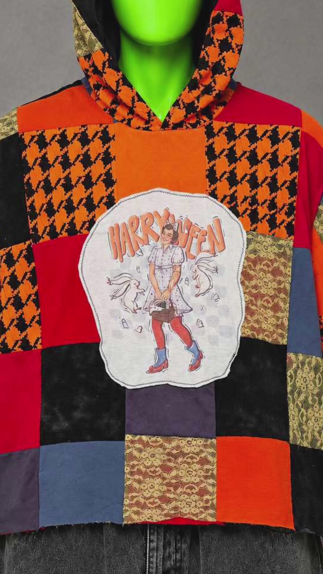 Harryween Halloween Horror Handmade Custom Reworked Hoodie | XL | 1 of 1 Streetwear | Cut & Sew