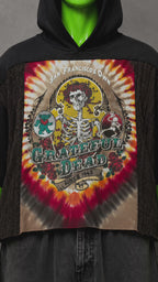Grateful Dead Reworked Patchwork Hoodie – Hippie Streetwear | Y2K Tie-Dye | 1of1