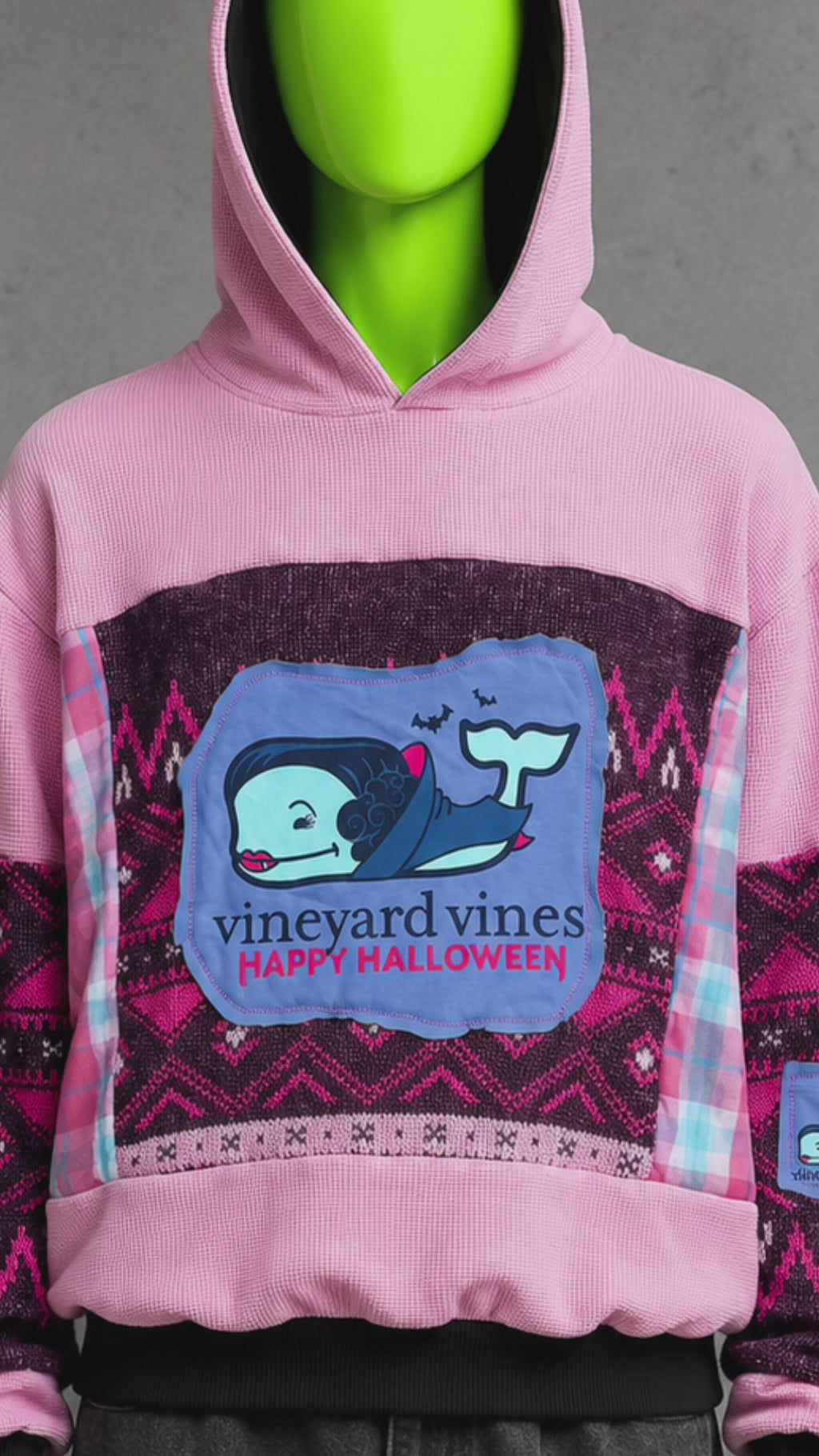 Vineyard Vines Patchwork Hoodie – Y2K Aesthetic | Reworked Preppy Streetwear