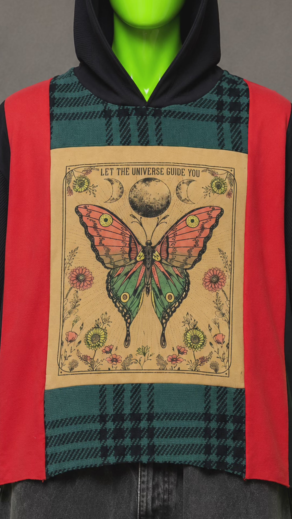Celestial Spiritual Hoodie – Reworked Upcycled Streetwear | Y2K Aesthetic | 1of1