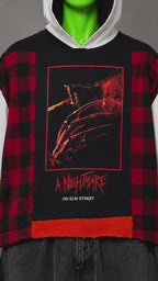 Freddy Krueger Nightmare Reworked Patchwork Hoodie – Halloween Streetwear | Y2K