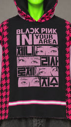 BLACKPINK Kpop Houndstooth Handmade Custom Reworked Hoodie | XL | 1 of 1 Streetwear | Cut & Sew