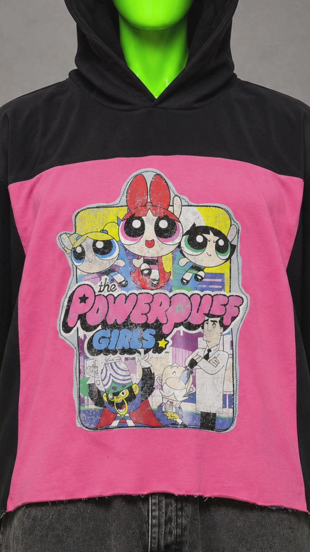 Powerpuff Girls Kidcore Nostalgia Handmade Custom Reworked Hoodie | XL | 1 of 1 Streetwear | Cut & Sew