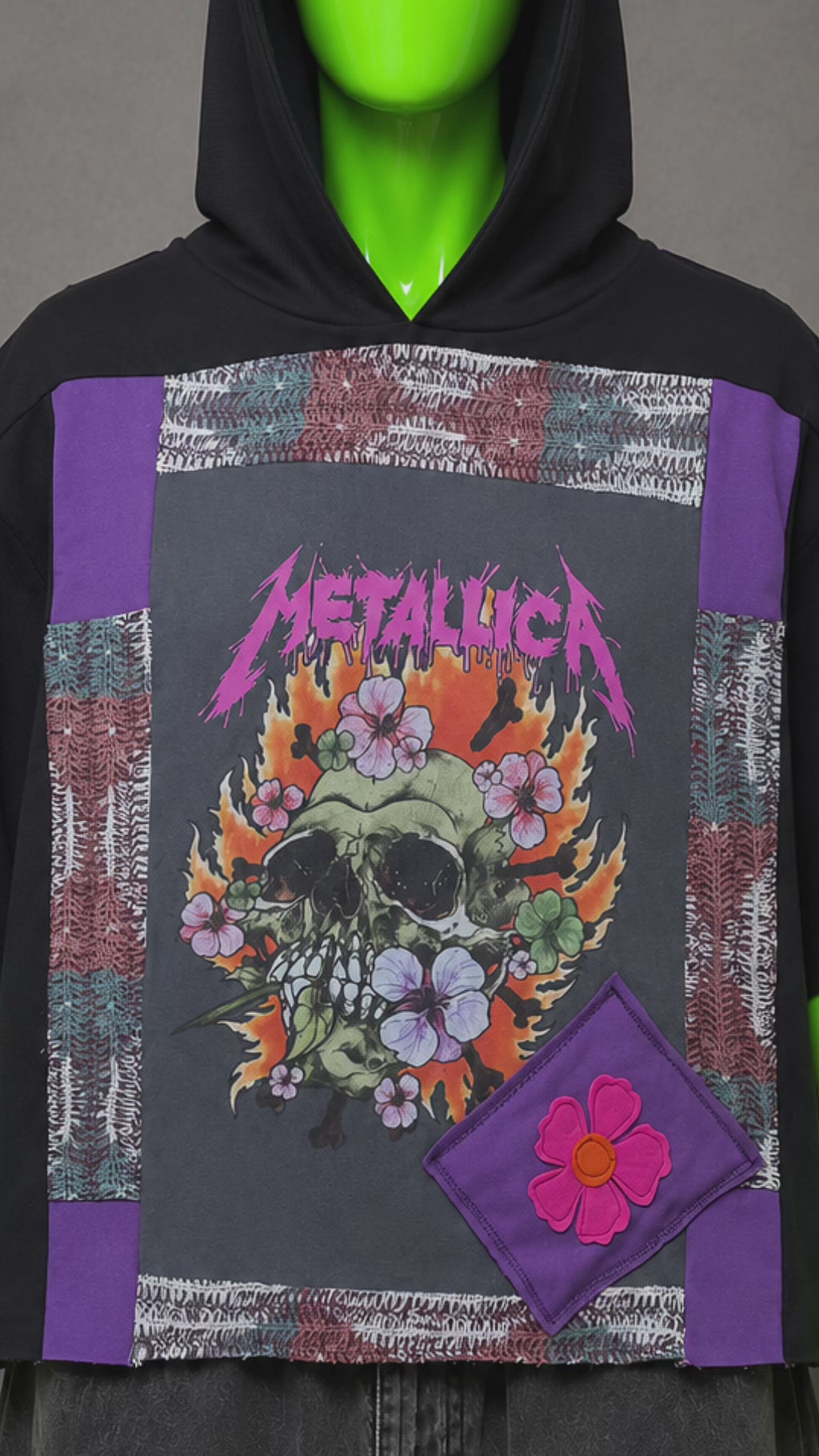Metallica Distressed Hoodie – Metal Streetwear | Y2K Grunge | 90's Festival Fit