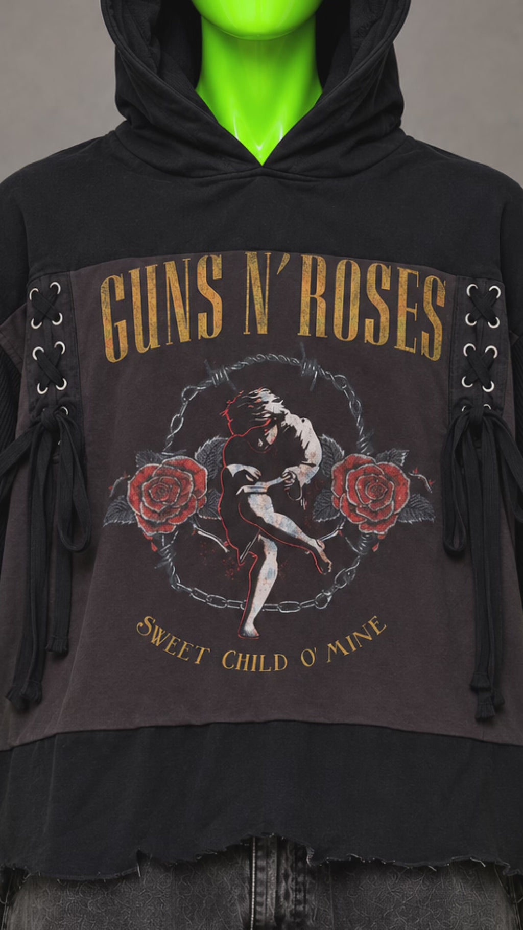 Guns N' Roses Rock Distressed Handmade Custom Reworked Hoodie | XL | 1 of 1 Streetwear | Cut & Sew
