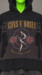 Guns N' Roses Rock Distressed Handmade Custom Reworked Hoodie | XL | 1 of 1 Streetwear | Cut & Sew