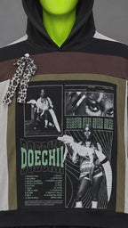 Doechi Distressed Patchwork Hoodie – Hip Hop R&B Streetwear | Y2K Alt | Unisex