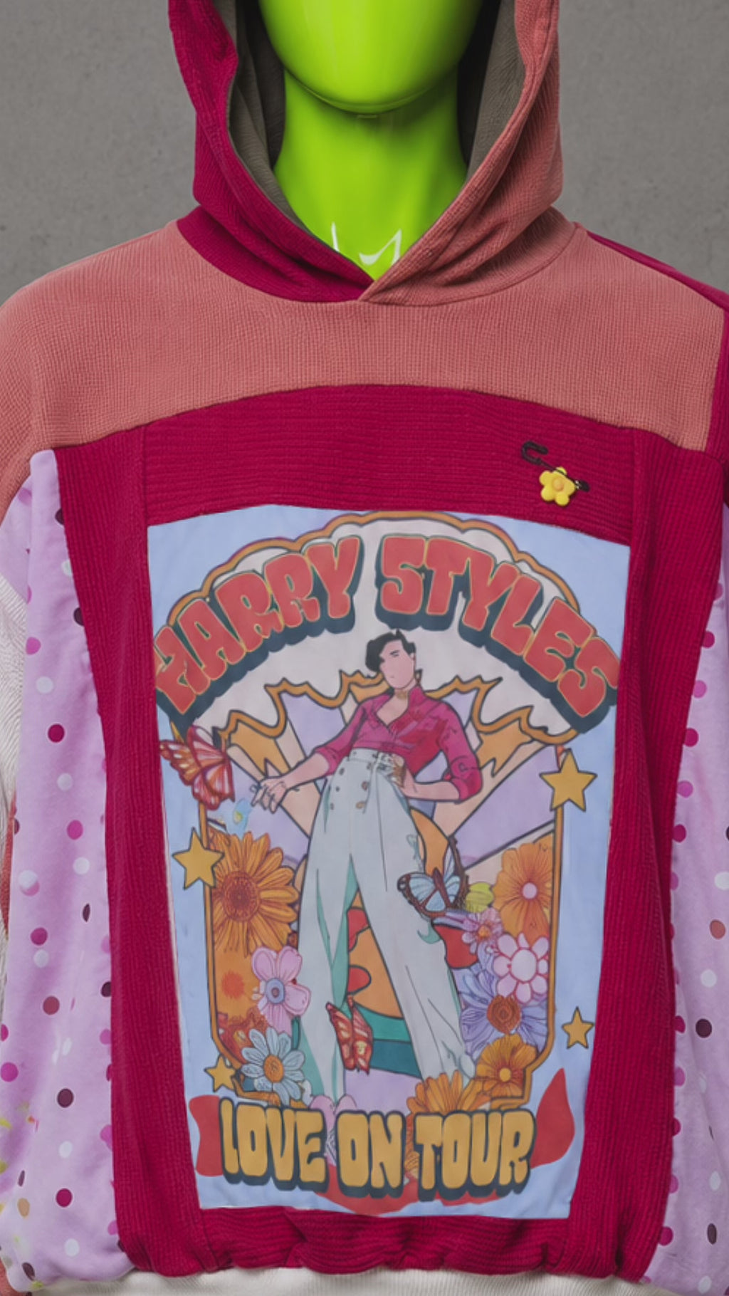 Harry Styles Flower Power Reworked Hoodie – Boho Streetwear | Funky | One of One