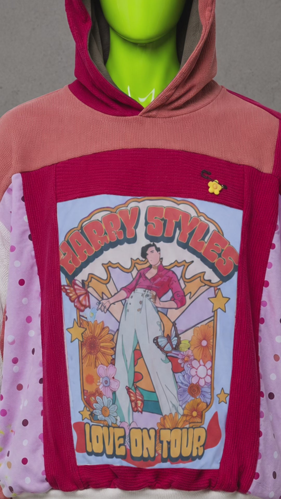Harry Styles Flower Power Reworked Hoodie – Boho Streetwear | Funky | One of One