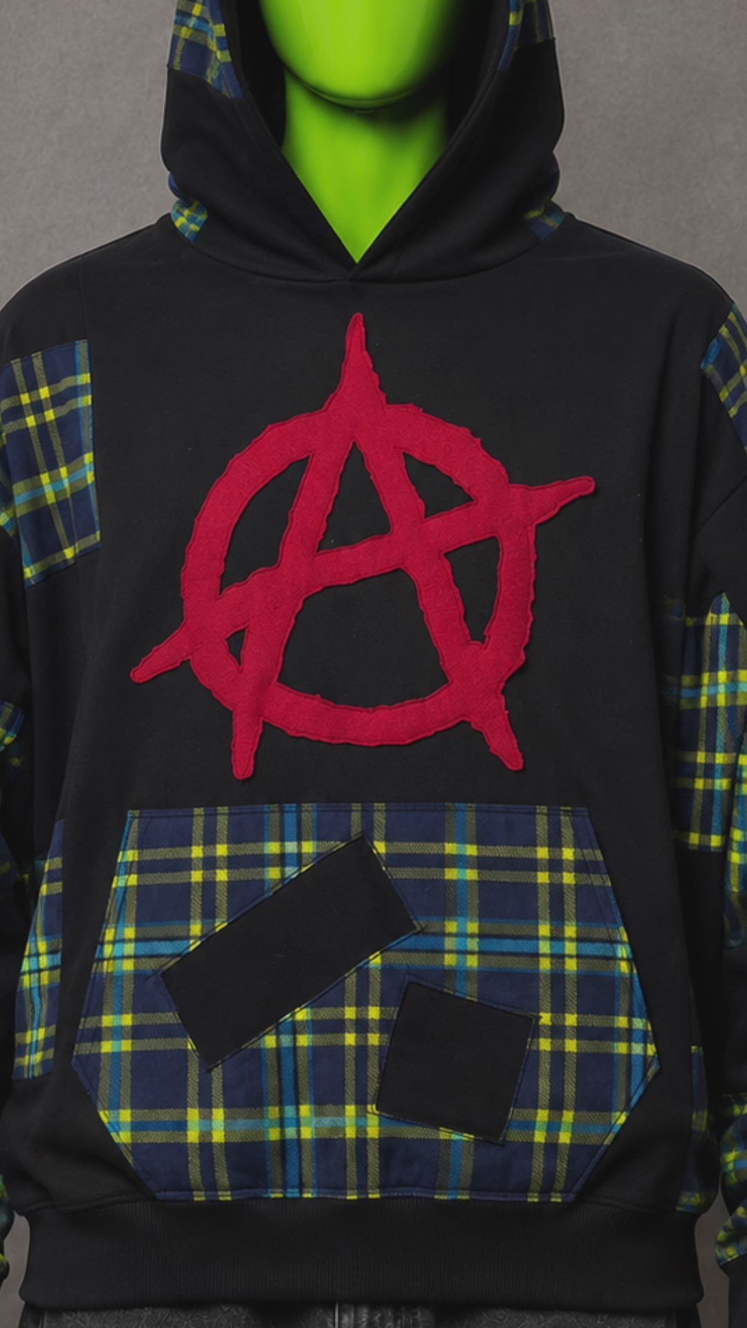 Sex Pistols Anarchy Oversized Patchwork Hoodie – Punk Grunge | Streetwear | 1of1