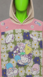 Sanrio Hello Kitty Y2K Kidcore Handmade Custom Reworked Hoodie | XL | 1 of 1 Streetwear | Cut & Sew