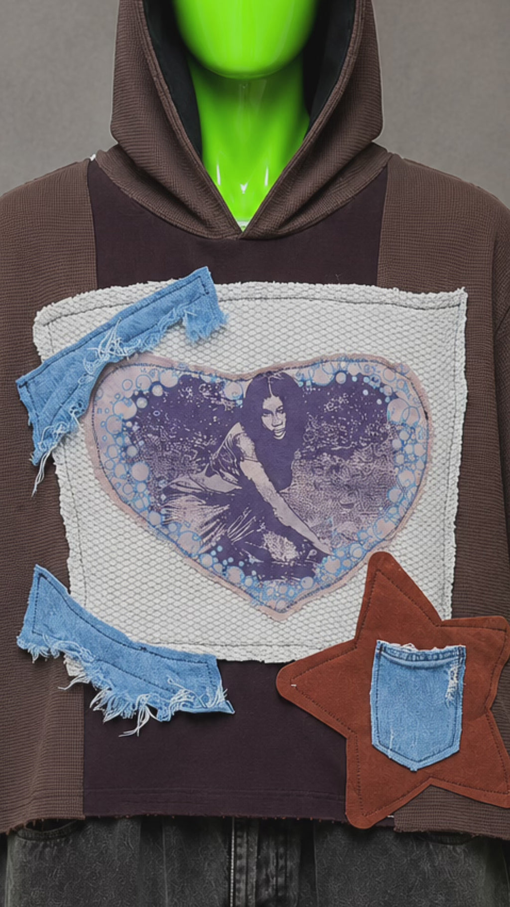 SZA Tour Reworked Hoodie – R&B Patchwork Streetwear | Y2K Grunge | One of One