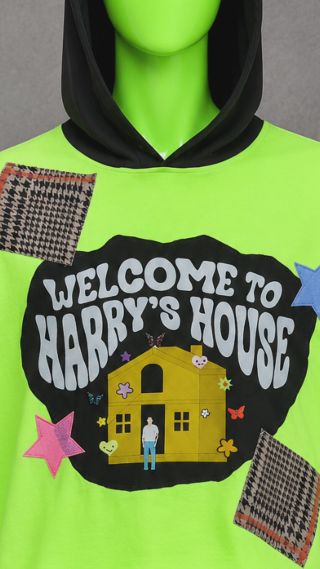 Harry Styles Upcycled Hoodie  – Festival Streetwear | Indie Pop Style | Unisex