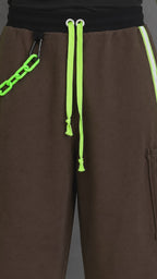Green Reflective Glow Stick Upcycled Jorts | Y2K Style | Rave Aesthetic XS-M